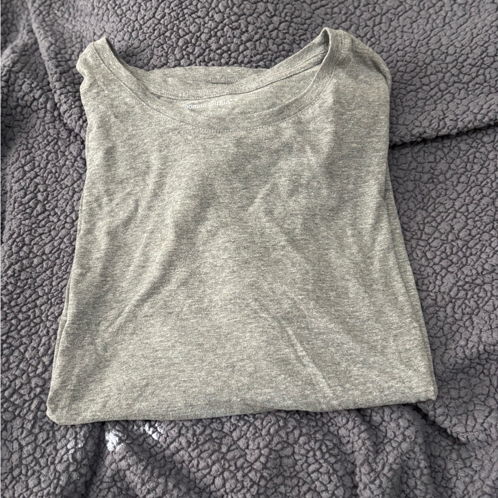 Woman Within Gray Short Sleeve Tee